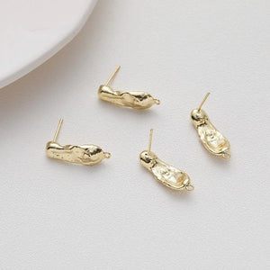 4PCS 925 Silver Needle DIY Earrings Charms High 14k Plated Brass Accessories