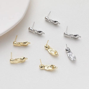 4PCS 925 Silver Needle DIY Earrings Charms High 14k Plated Brass Accessories