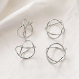 4PCS Double Circle Eardrop Pendant Charms For Jewelry Findings