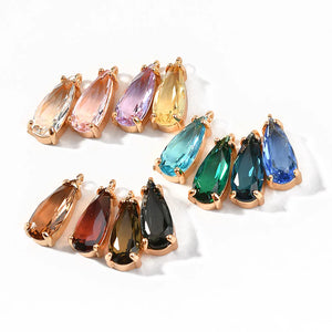 4PCS Glass Pendant Eardrop Charms for DIY Earrings