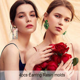 4PCS Earring Resin Molds for Women Girls DIY Earrings Jewelry Epoxy Resin Molds