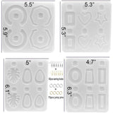 4PCS Earring Resin Molds for Women Girls DIY Earrings Jewelry Epoxy Resin Molds