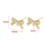 4PCS High Brass Metal 14K Plated Bow Earrings Hooks DIY Jewellery