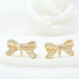 4PCS High Brass Metal 14K Plated Bow Earrings Hooks DIY Jewellery