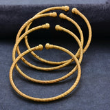 4PCS Ethiopia Africa Dubai Fine lines Bangles&Bracelet For Women Bracelet