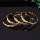 4PCS Ethiopian Bride Bangle for Women Dubai Bracelet African Arab Jewelry