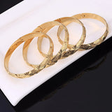 4PCS Ethiopian Bride Bangle for Women Dubai Bracelet African Arab Jewelry