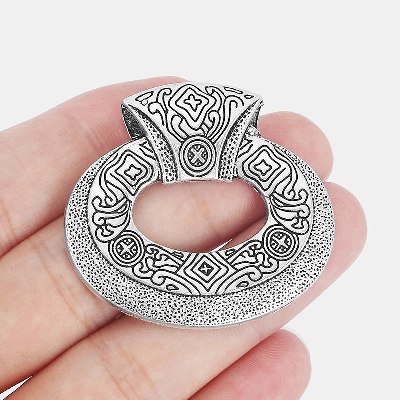 4PCS Ethnic Abstract Large Hollow Round Charms Pendants for Necklace Choker