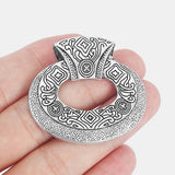 4PCS Ethnic Abstract Large Hollow Round Charms Pendants for Necklace Choker