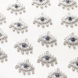 4PCS Evil Eye Zircon Charms Pendant Jewelry Making Supplies DIY Hand 14k Plated