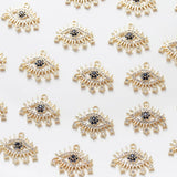 4PCS Evil Eye Zircon Charms Pendant Jewelry Making Supplies DIY Hand 14k Plated