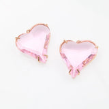 4PCS Faceted Heart Charms Glass Pendants Necklace Supplies DIY 26*26mm