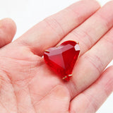 4PCS Faceted Heart Charms Glass Pendants Necklace Supplies DIY 26*26mm