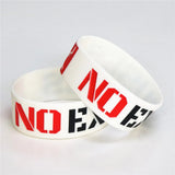4PCS No Excuses Motivation Silicone Wristband Wide Rubber Bracelets