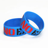 4PCS No Excuses Motivation Silicone Wristband Wide Rubber Bracelets