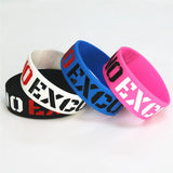 4PCS No Excuses Motivation Silicone Wristband Wide Rubber Bracelets