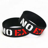 4PCS No Excuses Motivation Silicone Wristband Wide Rubber Bracelets