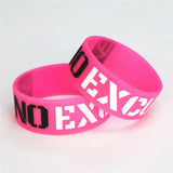 4PCS No Excuses Motivation Silicone Wristband Wide Rubber Bracelets