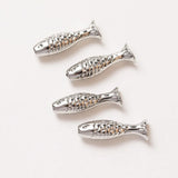 4PCS Fish Shaped Brass Spacer Beads for Jewelry Making DIY 14k Plated 7*24mm