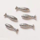 4PCS Fish Shaped Brass Spacer Beads for Jewelry Making DIY 14k Plated 7*24mm