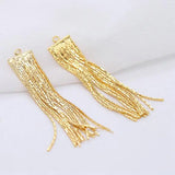 4PCS 45MM 14K Brass Chain Tassel Charms Pendants High Jewelry Making Supplies