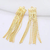 4PCS 45MM 14K Brass Chain Tassel Charms Pendants High Jewelry Making Supplies