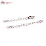 4PCS 24K Plated Brass Extender Chain with Lobster Clasps