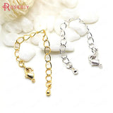 4PCS 24K Plated Brass Extender Chain with Lobster Clasps
