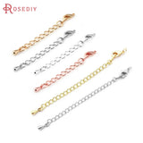 4PCS 24K Plated Brass Extender Chain with Lobster Clasps