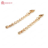 4PCS 24K Plated Brass Extender Chain with Lobster Clasps