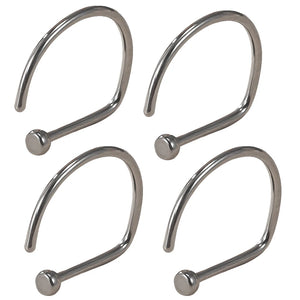 4PCS G23 Titanium Nose Ring Horseshoe Nostril Piercing Hoop