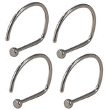 4PCS G23 Titanium Nose Ring Horseshoe Nostril Piercing Hoop