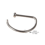 4PCS G23 Titanium Nose Ring Horseshoe Nostril Piercing Hoop