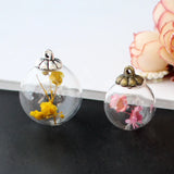 4PCS Glass Ball Pendant Mini Glass Bottles Charms Pendants DIY Hollow Glass Orbs