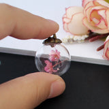 4PCS Glass Ball Pendant Mini Glass Bottles Charms Pendants DIY Hollow Glass Orbs