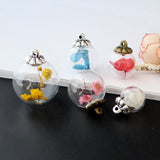4PCS Glass Ball Pendant Mini Glass Bottles Charms Pendants DIY Hollow Glass Orbs