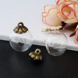 4PCS Glass Ball Pendant Mini Glass Bottles Charms Pendants DIY Hollow Glass Orbs