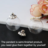 4PCS Glass Ball Pendant Mini Glass Bottles Charms Pendants DIY Hollow Glass Orbs