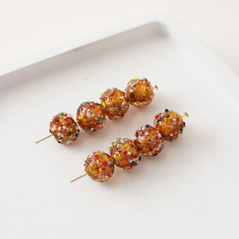4PCS Glass Beads Charms for Jewelry Making