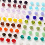 4PCS Glass Flower Beads Hand Charms for Jewelry Making DIY Beaded Accessories