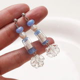 4PCS Glass Flower Beads Hand Charms for Jewelry Making DIY Beaded Accessories