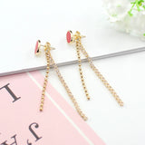 4PCS Ear Back Stoppers with Chain, Rhinestone Butterfly Earring Plugs