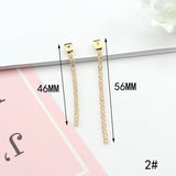 4PCS Ear Back Stoppers with Chain, Rhinestone Butterfly Earring Plugs