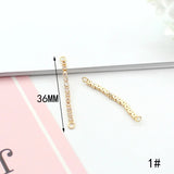 4PCS Ear Back Stoppers with Chain, Rhinestone Butterfly Earring Plugs