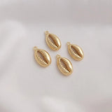Plated Shell Pendant Necklace Charms DIY Supplies Brass Accessories