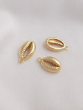 Plated Shell Pendant Necklace Charms DIY Supplies Brass Accessories