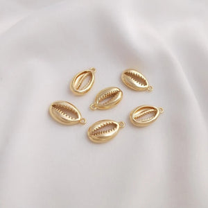Plated Shell Pendant Necklace Charms DIY Supplies Brass Accessories