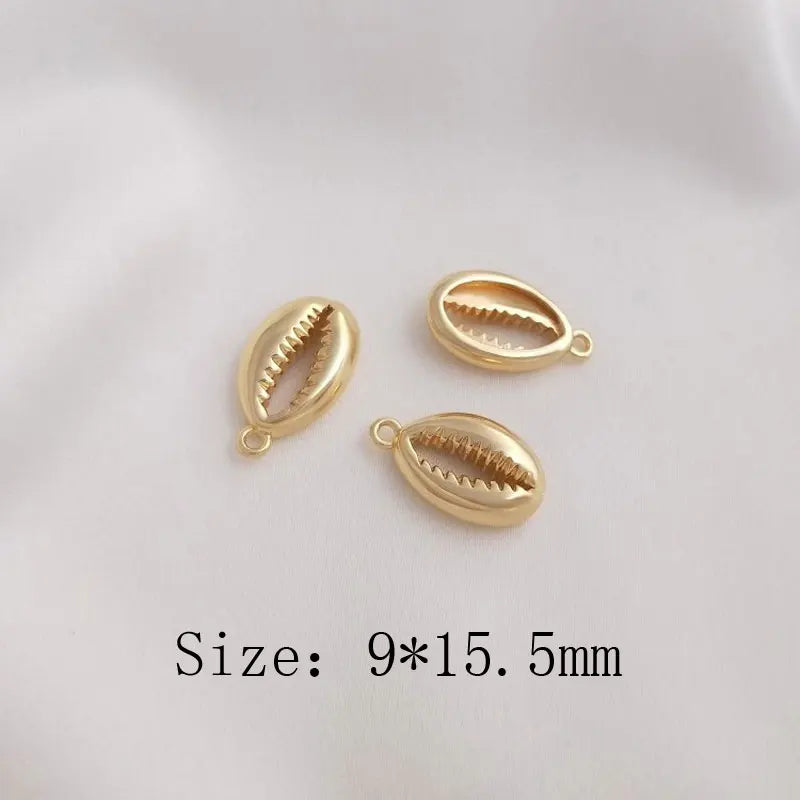 Plated Shell Pendant Necklace Charms DIY Supplies Brass Accessories