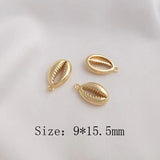 Plated Shell Pendant Necklace Charms DIY Supplies Brass Accessories