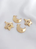 4PCS Star Moon Pendant Zircon Charms for DIY Jewelry Making